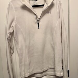 Helly Hansen Women's White 3/4 zip fleece sweater